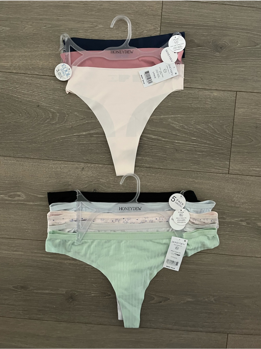 NWT Honeydew Intimates Womans 2 Pack Bundle. 8 total pair Thong Panties Size XL